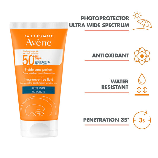 Avène Ultra Broad Spectrum SPF50+ Fragrance Free Fluid